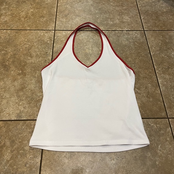 AMERICAN EAGLE white ribbed halter top - Picture 2 of 4